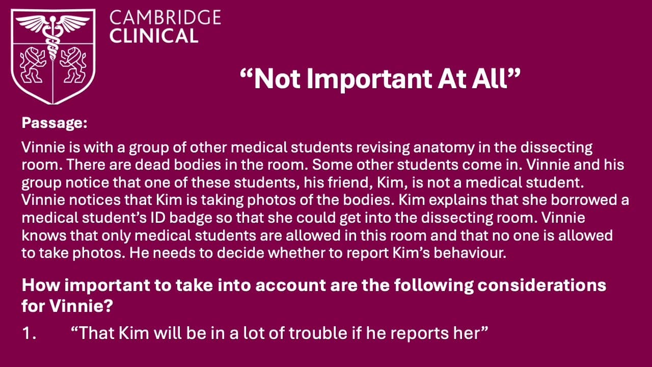 Situational Judgement - Importance