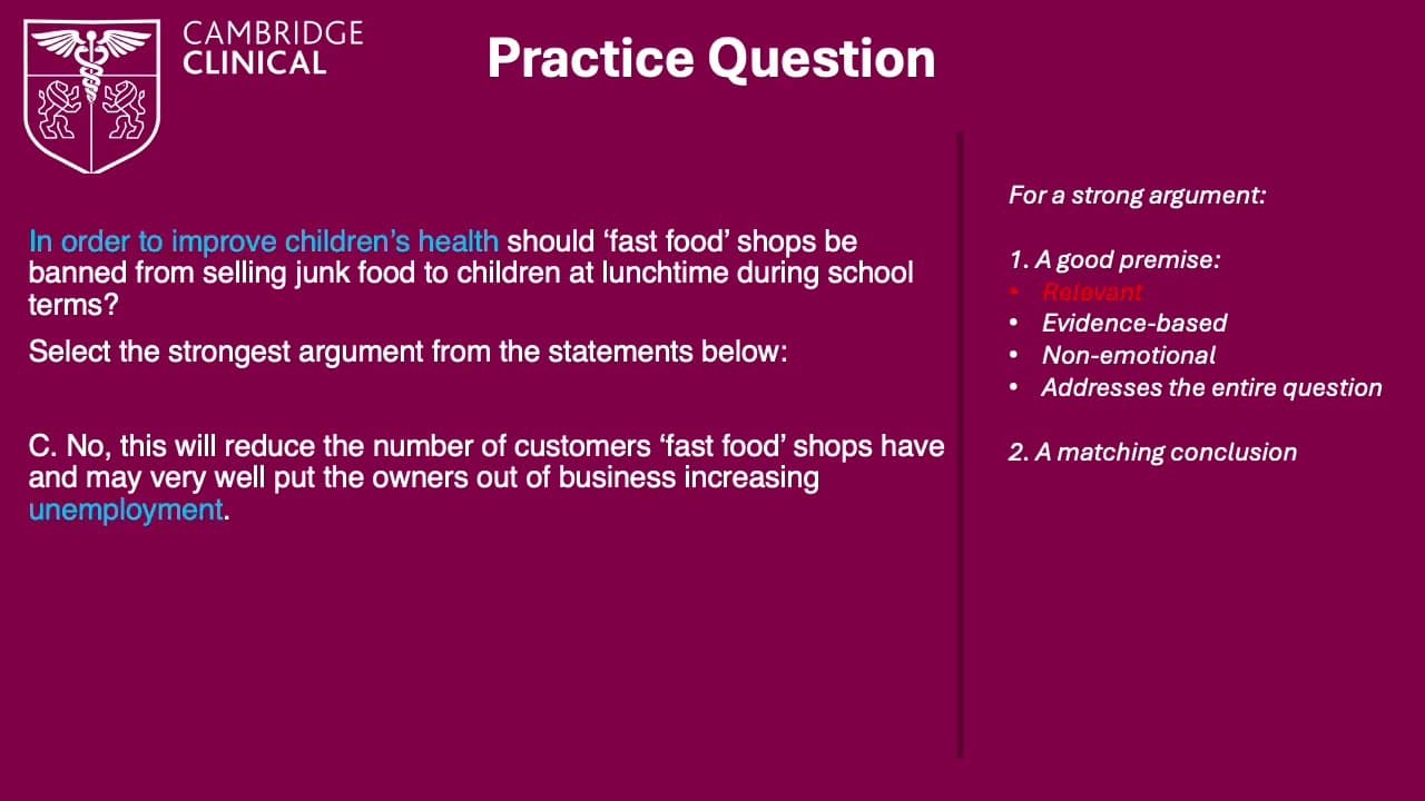Decision Making: Strongest Argument